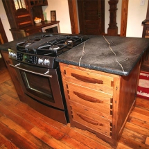 The Horsehead House kitchen island